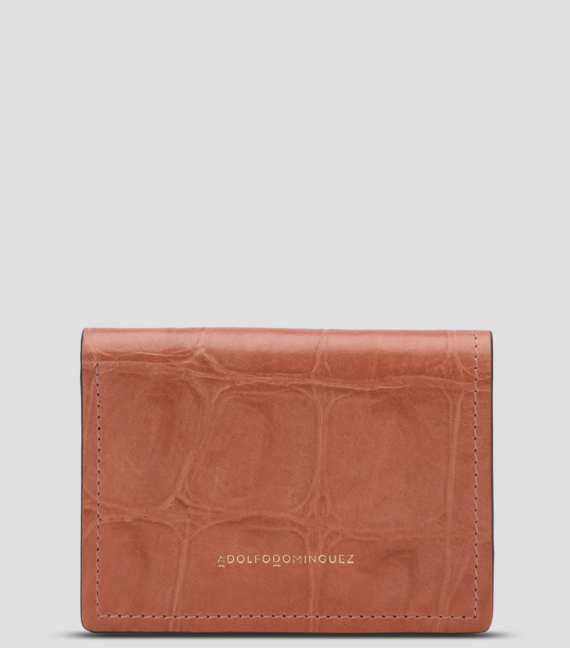 Cartera pequeña en piel con grabado efecto coco Mujer